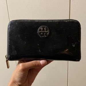 Tory Burch Black Patent Leather Wallet